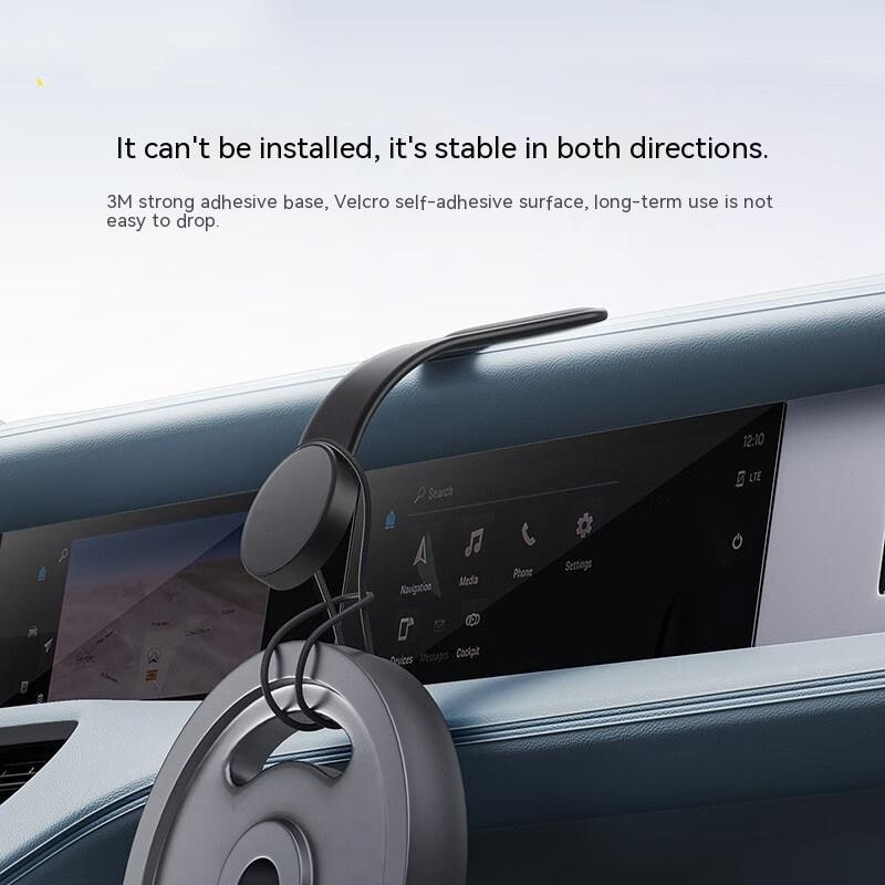 Magnetic Car Phone Holder and Mount with Bendable Arm and Adhesive Dashboard Base