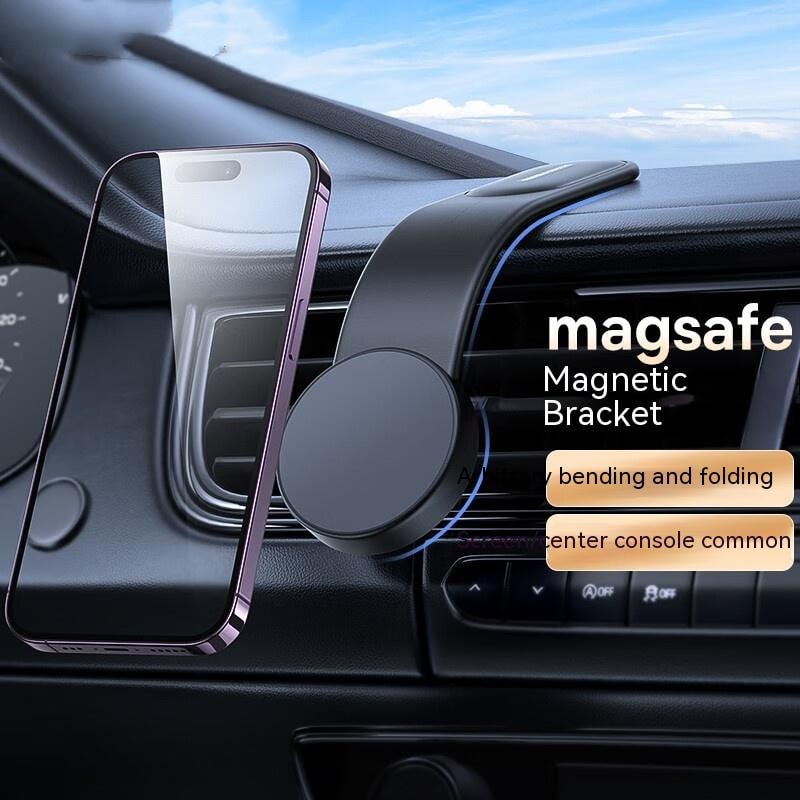 Magnetic Car Phone Holder and Mount with Bendable Arm and Adhesive Dashboard Base