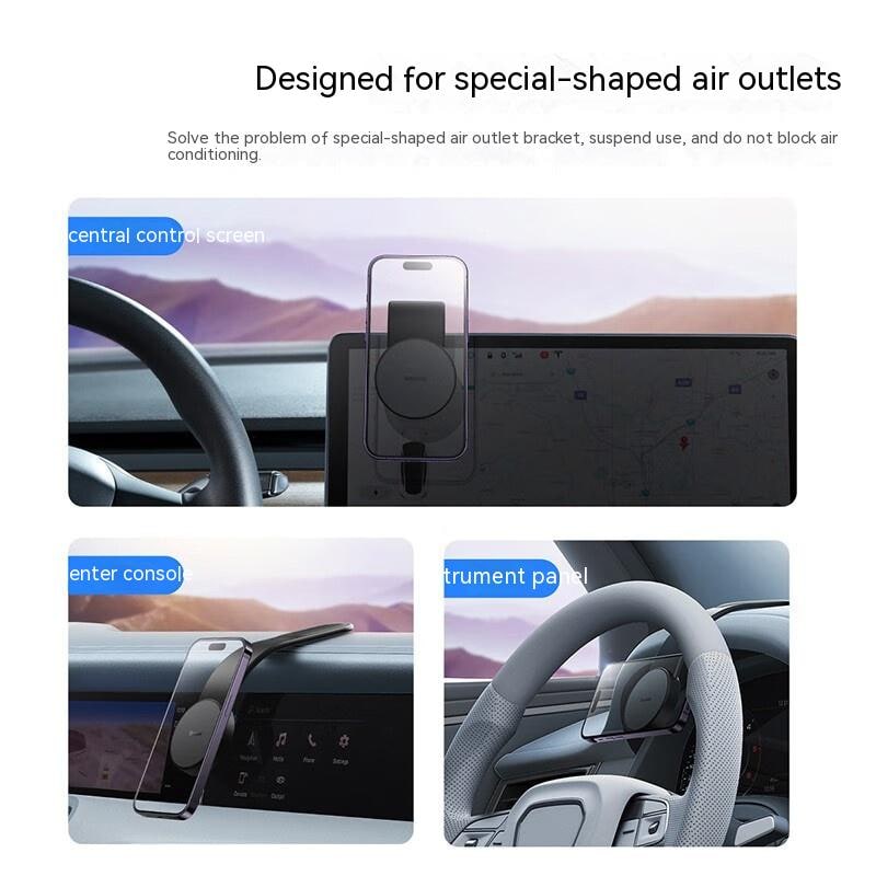 Magnetic Car Phone Holder and Mount with Bendable Arm and Adhesive Dashboard Base