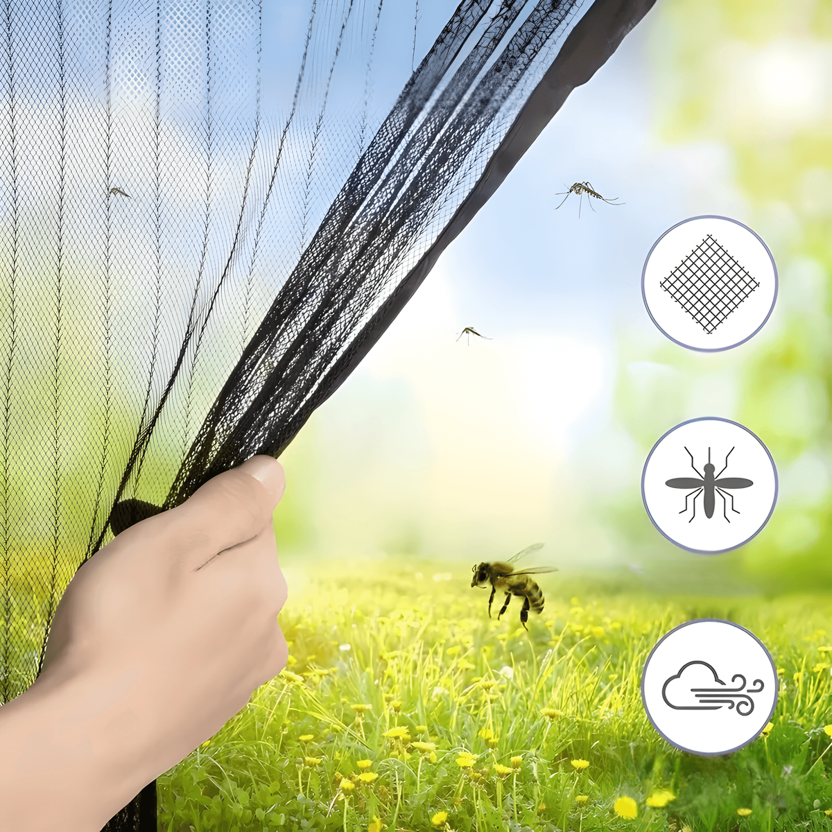 Magnetic Screen Door with Self-Closing Mesh and Pet-Friendly Design