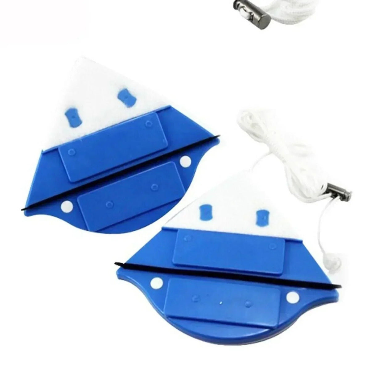 Magnetic Window Cleaner and Squeegee with Triangular Design for Hard-To-Reach