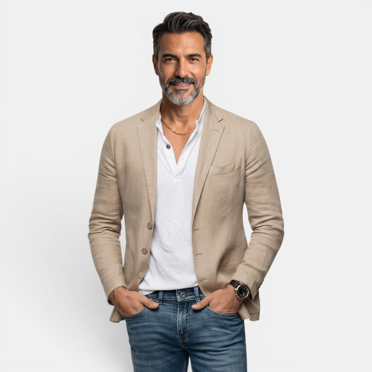 Men's Elegant Lightweight Slim Fit Blazer with Classic Lapel