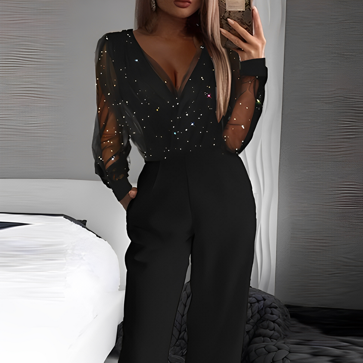 Alissa - Elegant Jumpsuit with V-Neckline for Women