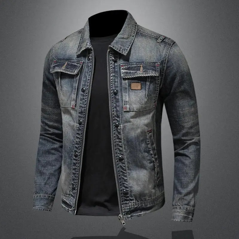Colin | Men's Vintage Denim Jacket Multi Pocket