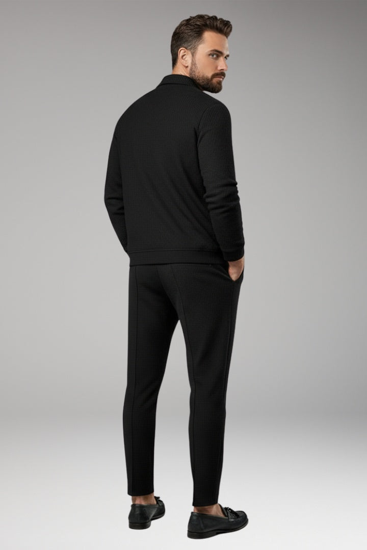 Ryan | Men's Waffle Knit Tracksuit Zip Up Set