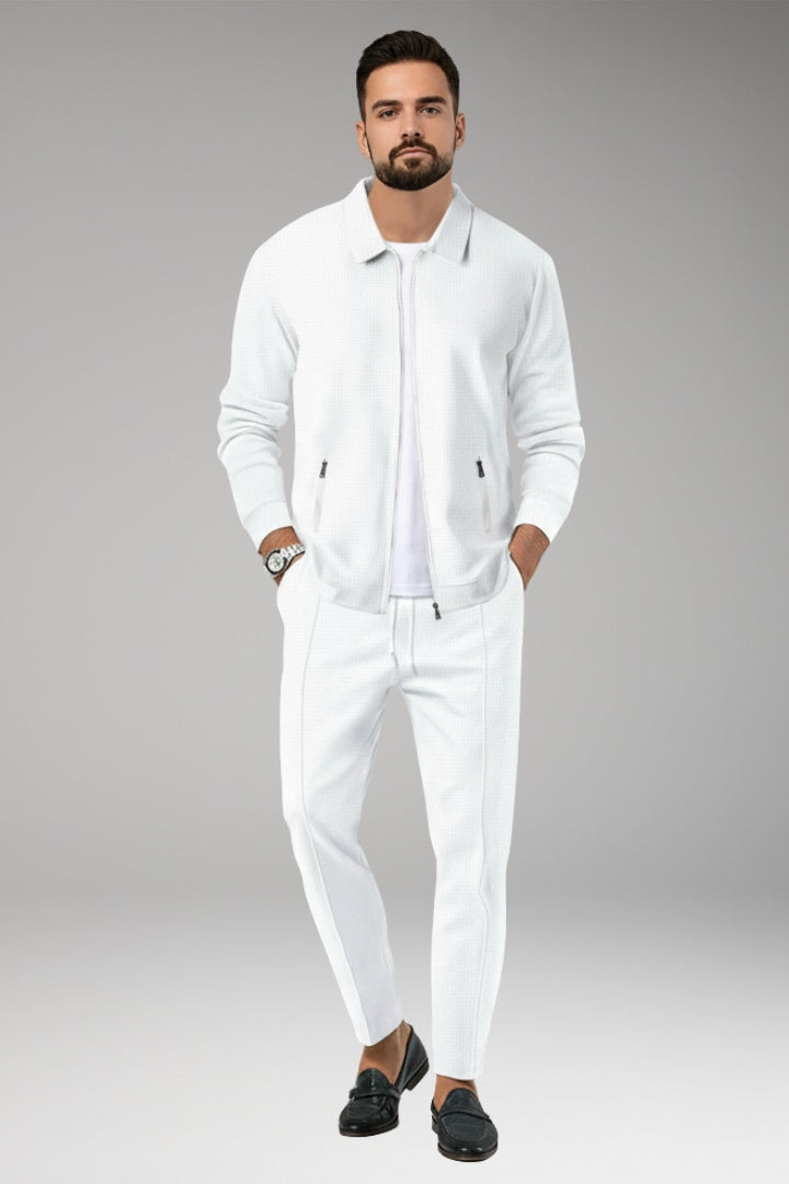 Ryan | Men's Waffle Knit Tracksuit Zip Up Set