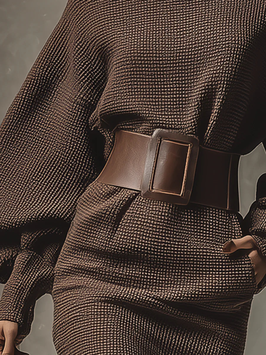 Kestrel | Belted Knit Sweater Dress
