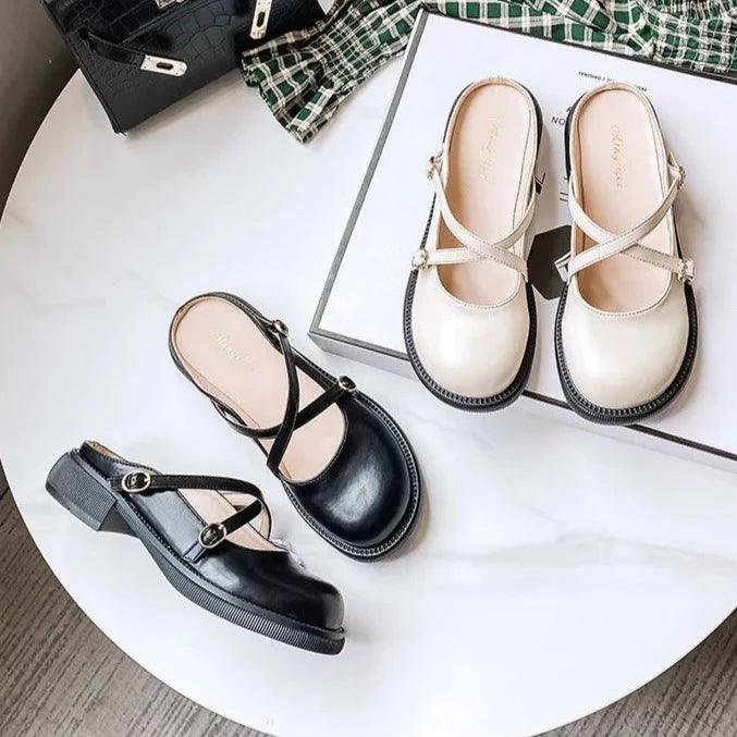Women's Mary Jane Pumps with Double Buckle Strap