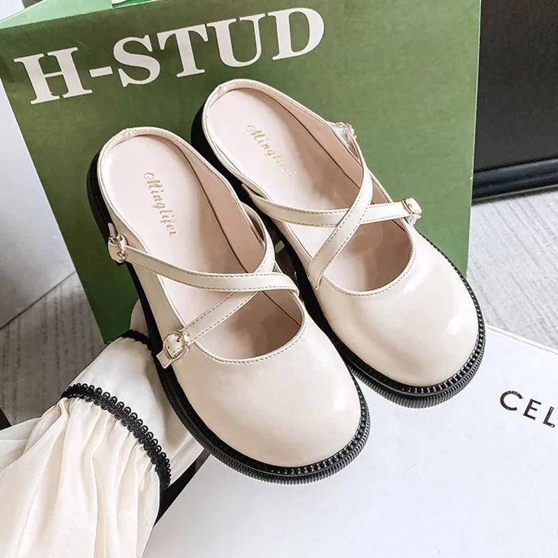 Women's Mary Jane Pumps with Double Buckle Strap