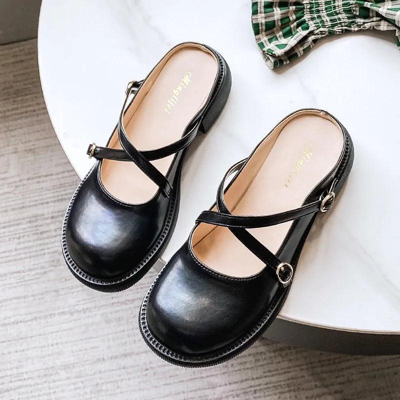 Women's Mary Jane Pumps with Double Buckle Strap