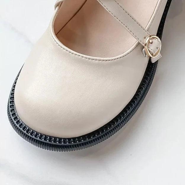 Women's Mary Jane Pumps with Double Buckle Strap