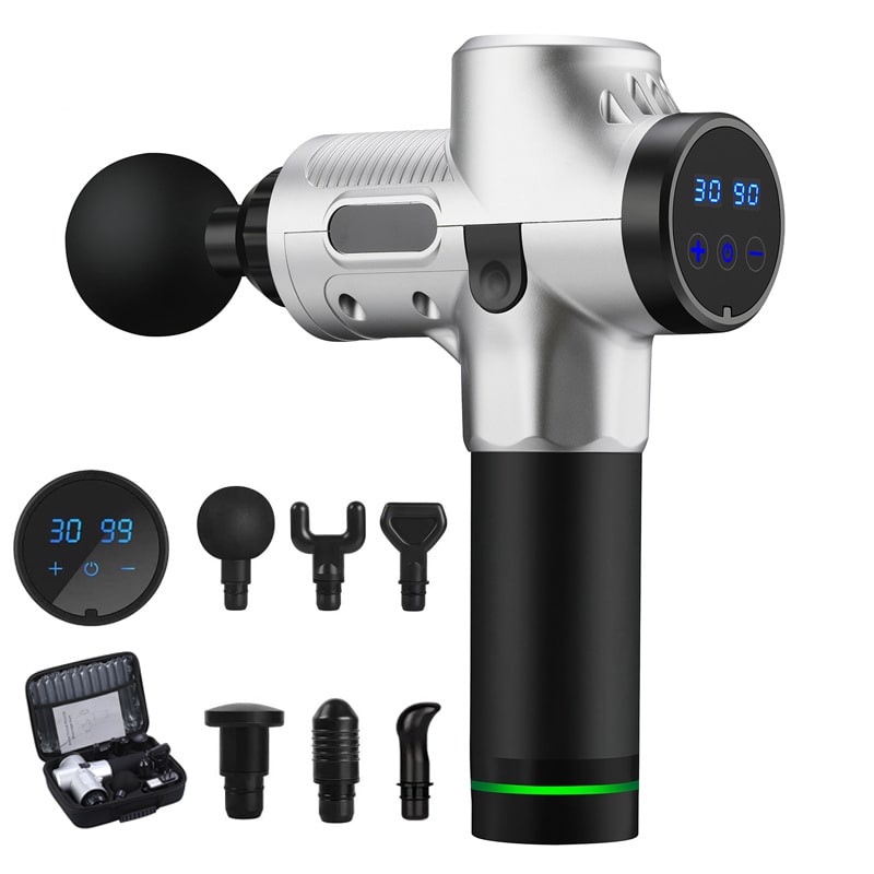 Massage Gun Handheld Muscle Massager with Percussion Fascia Technology and Six Interchangeable Heads