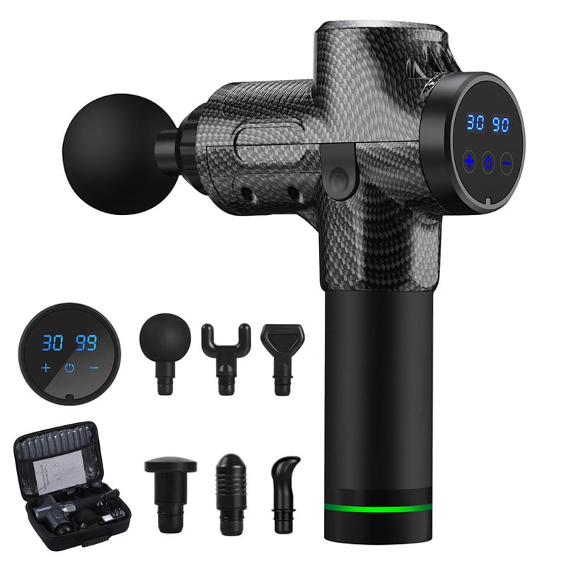 Massage Gun Handheld Muscle Massager with Percussion Fascia Technology and Six Interchangeable Heads