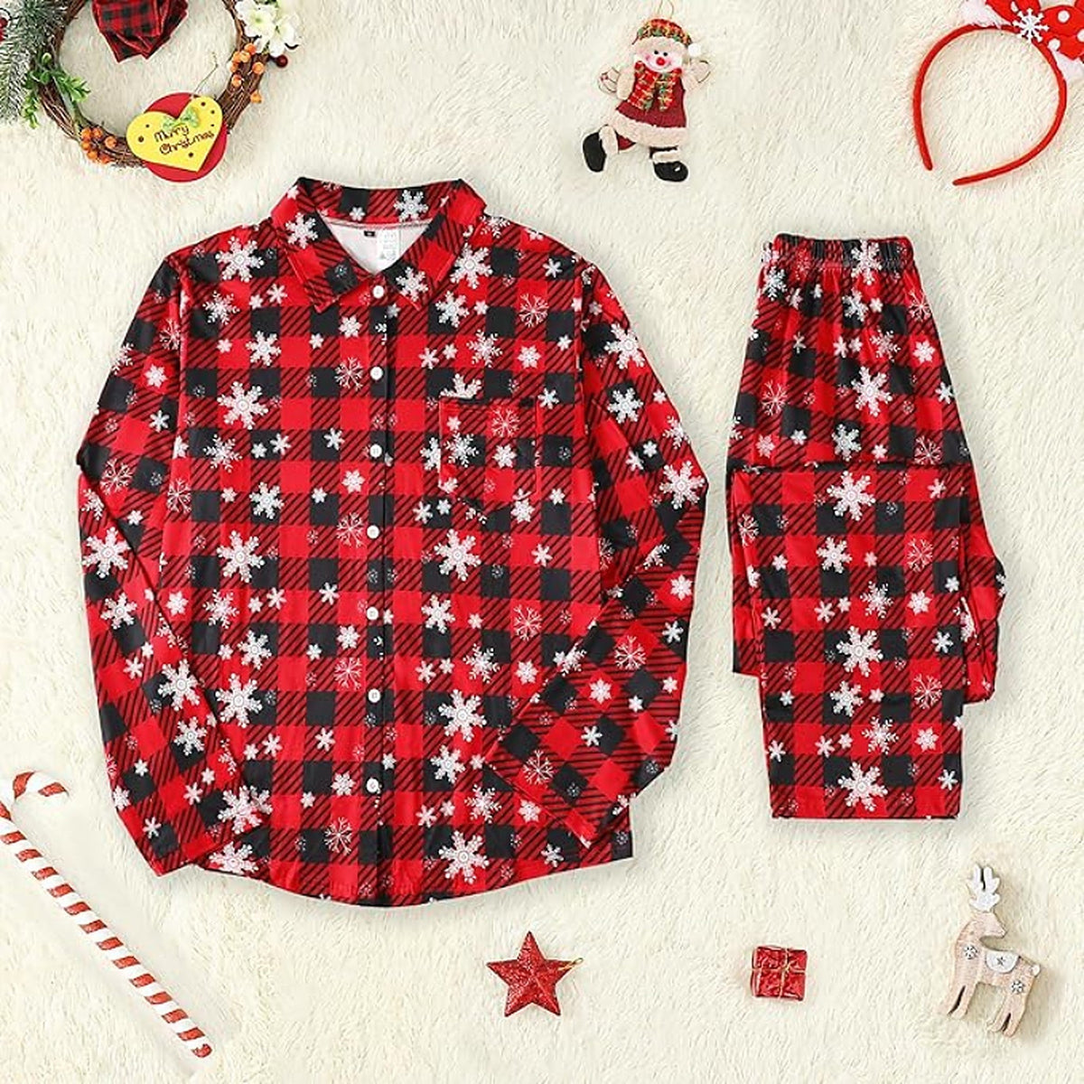 Matching Christmas Pajamas - Plaid Pajama Set for Couples
