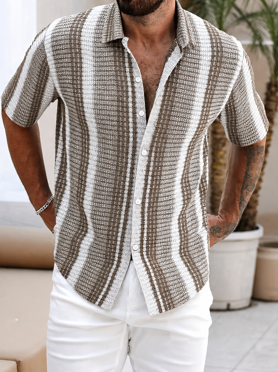 Matteo | Men's Striped Casual Beach Shirt