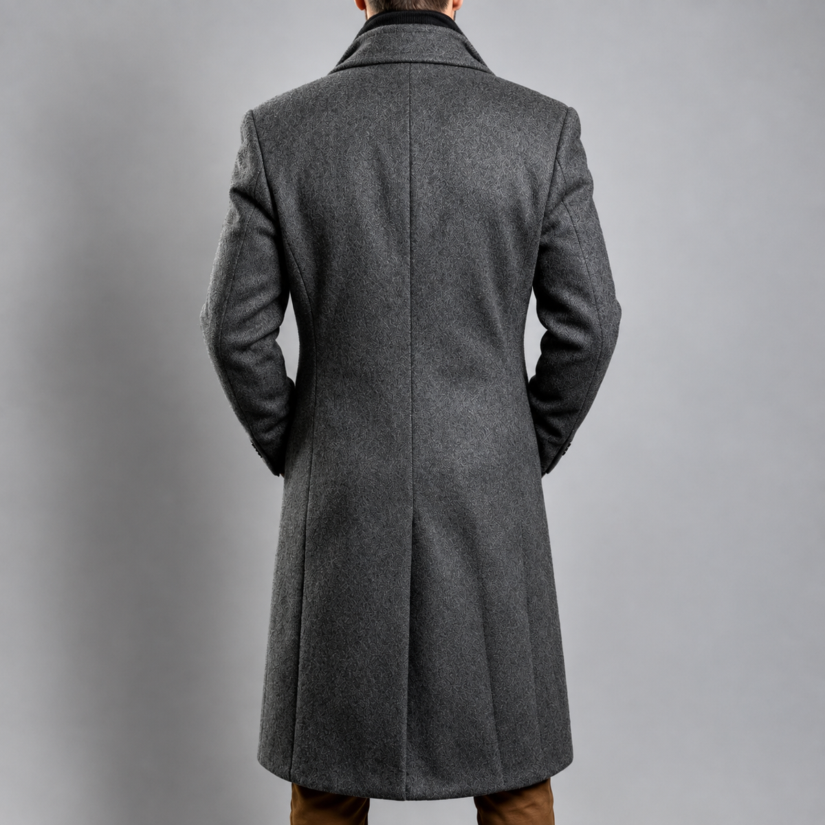 Maxwell - Men's Double-Breasted Long Wool Coat