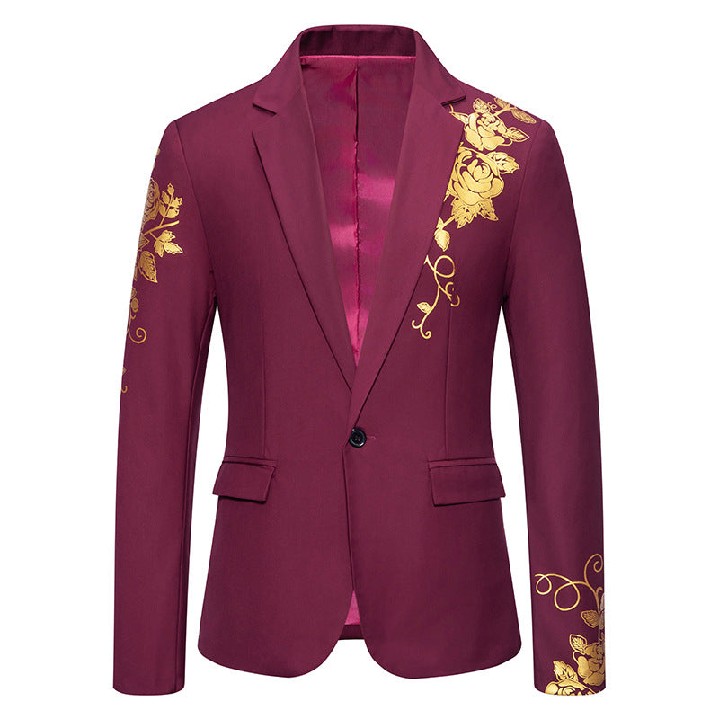 Men's Elegant Floral Pattern Blazer