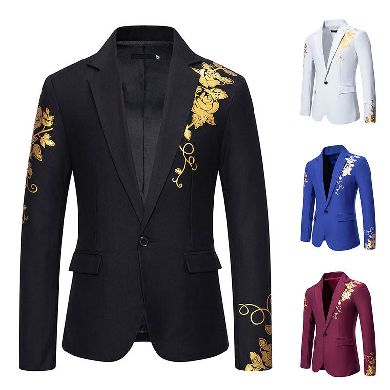 Men's Elegant Floral Pattern Blazer