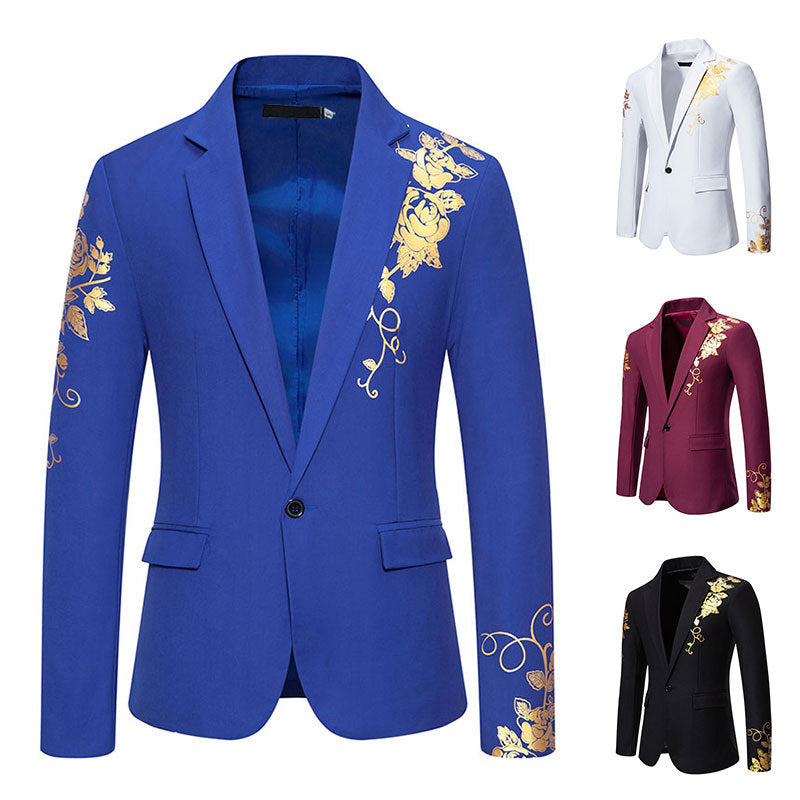 Men's Elegant Floral Pattern Blazer