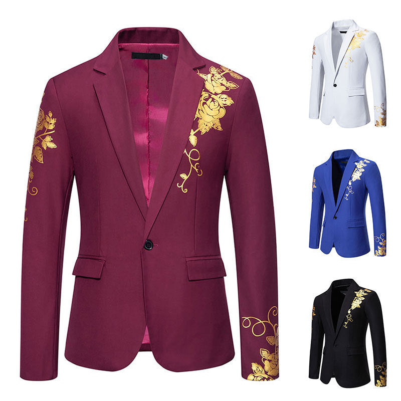 Men's Elegant Floral Pattern Blazer