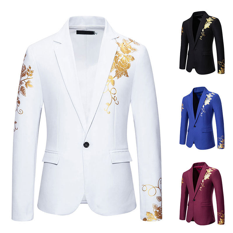 Men's Elegant Floral Pattern Blazer