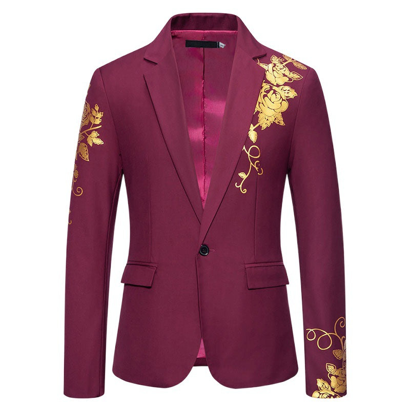 Men's Elegant Floral Pattern Blazer