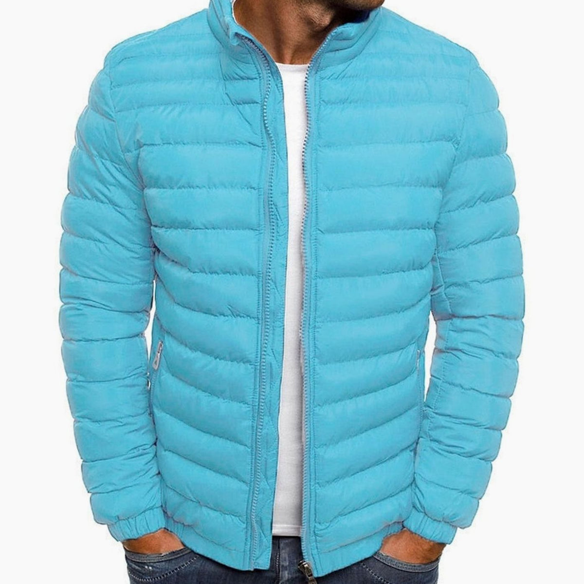 Men's Lightweight Quilted Stand-Collar Puffer Jacket