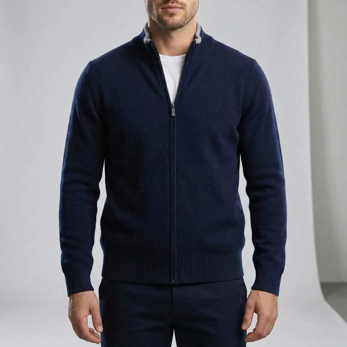 Men's Zip Cardigan – Stylish Regular Fit for Versatile Comfort