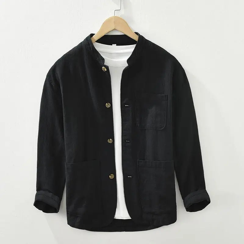Men's Stand-Collar Utility Shirt Jacket