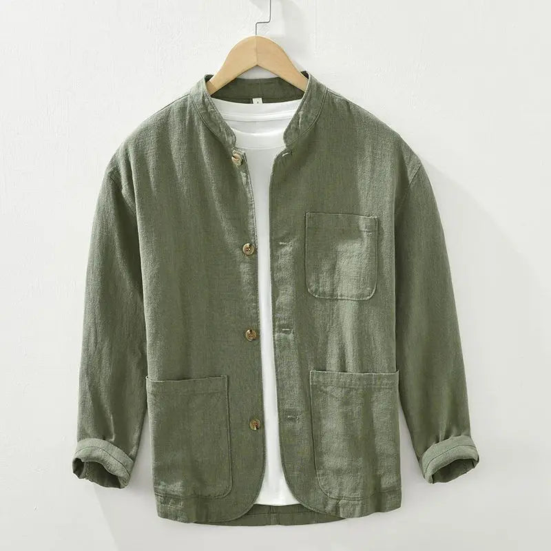 Men's Stand-Collar Utility Shirt Jacket