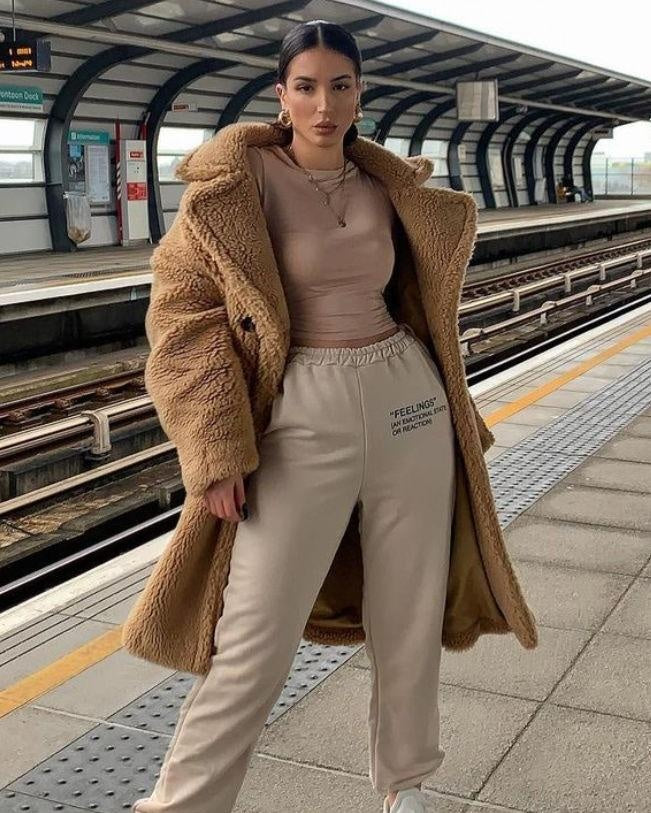 Cora | Women's Long Sherpa Coat Oversized Winter Teddy Coat