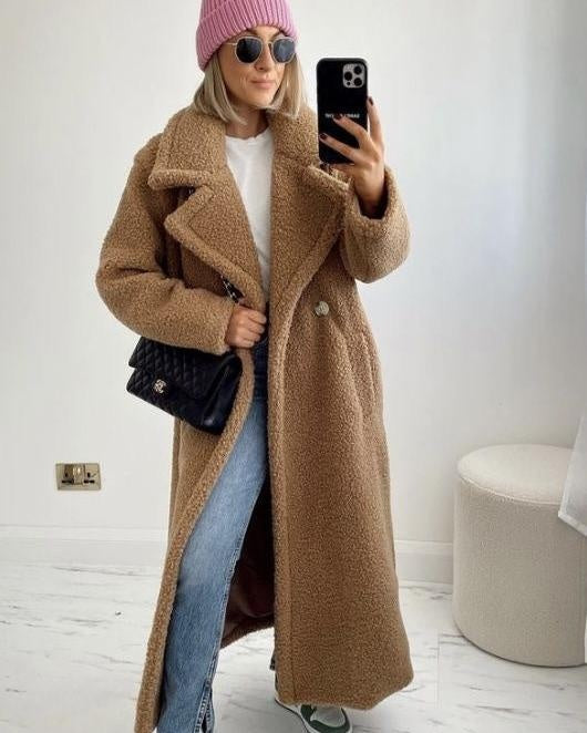 Cora | Women's Long Sherpa Coat Oversized Winter Teddy Coat