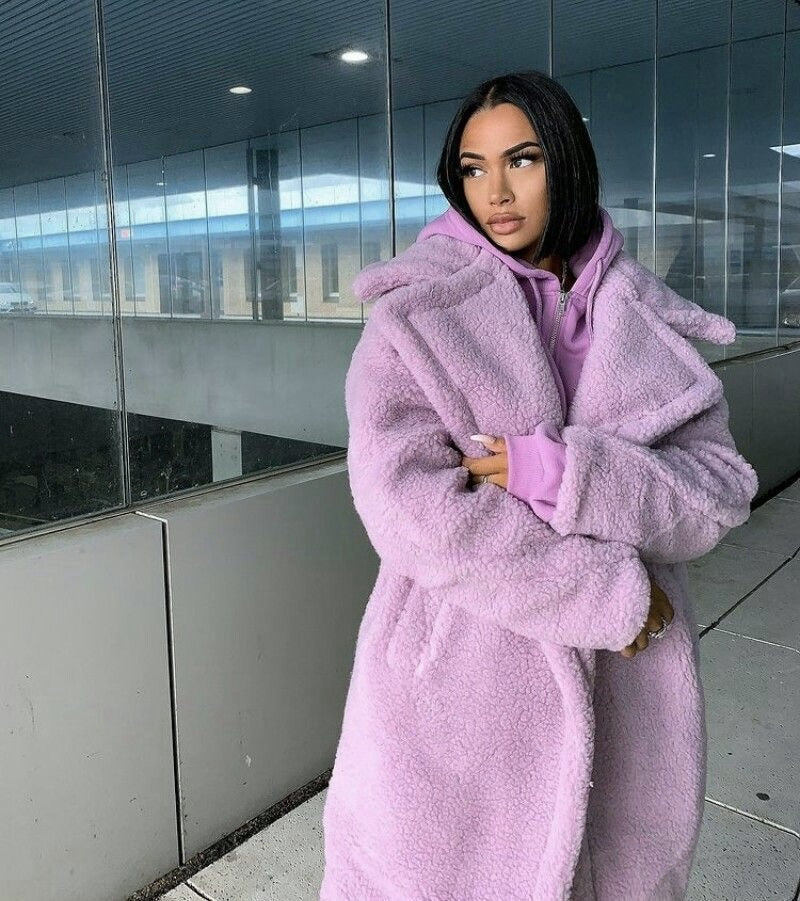 Cora | Women's Long Sherpa Coat Oversized Winter Teddy Coat