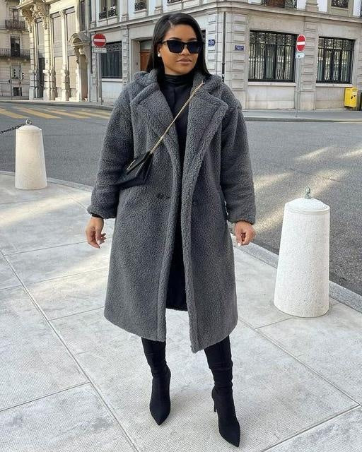 Cora | Women's Long Sherpa Coat Oversized Winter Teddy Coat