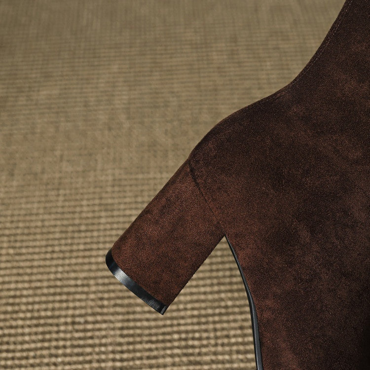 Fiona | Women's Suede Ankle Boots Block Heel Side Zipper