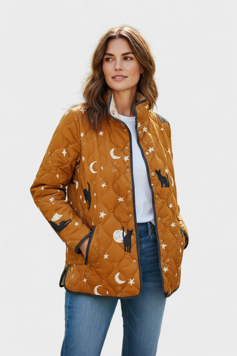 Olivia | Women's Floral Patchwork Quilted Jacket Lightweight Fall Coat
