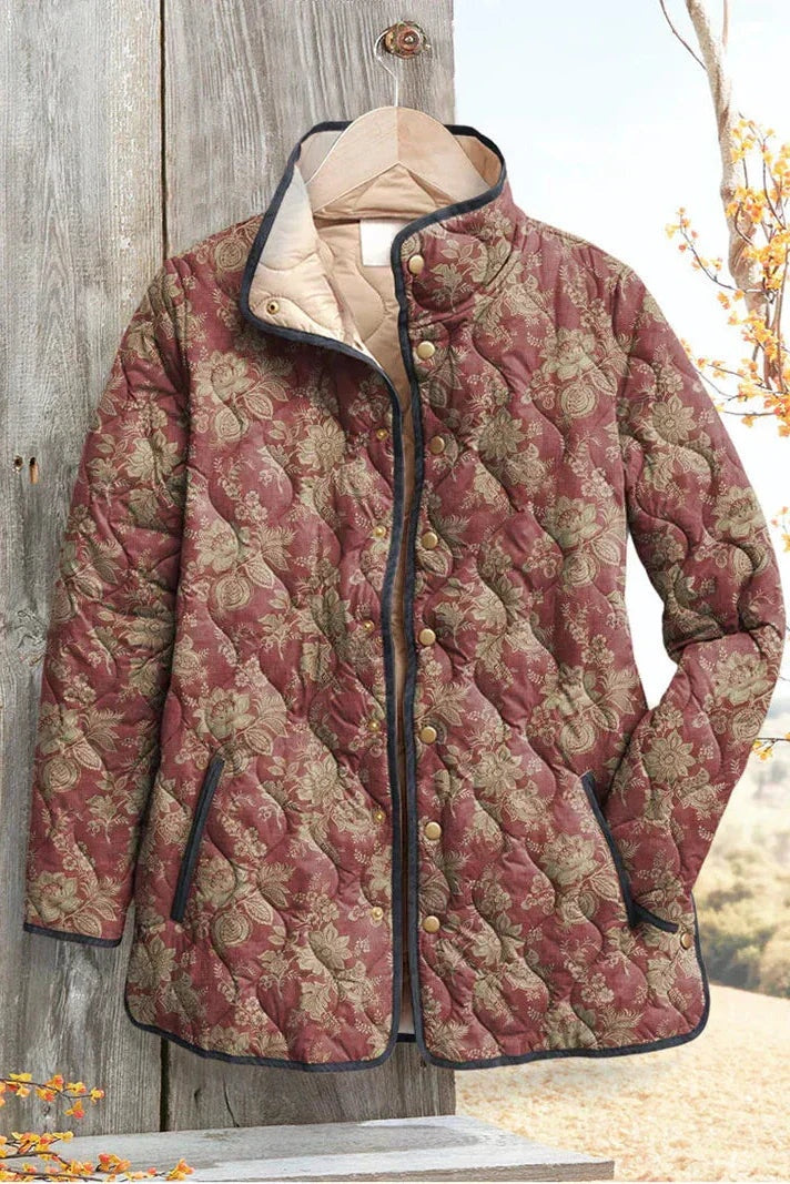 Olivia | Women's Floral Patchwork Quilted Jacket Lightweight Fall Coat