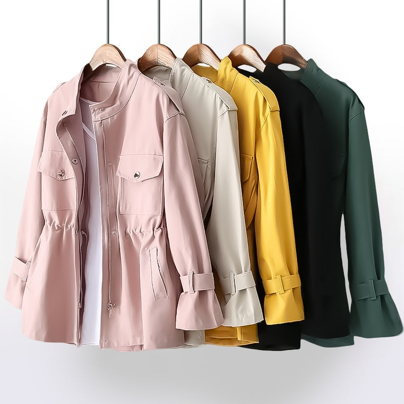Maggie | Women's Cropped Military Jacket Adjustable Waist