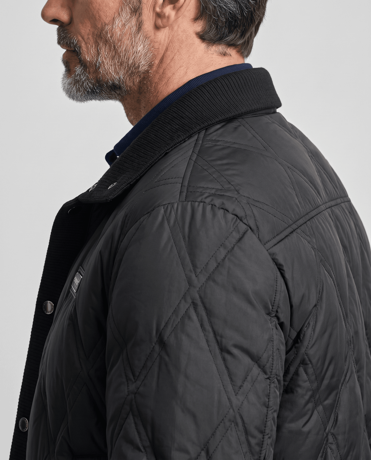 Duck Down Puffer Jacket – Diamond Quilted, Ribbed Collar & Snap Front | Warren