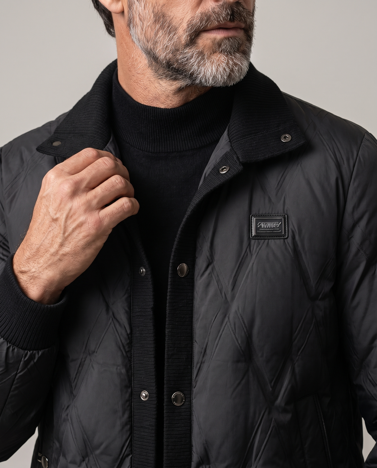 Duck Down Puffer Jacket – Diamond Quilted, Ribbed Collar & Snap Front | Warren