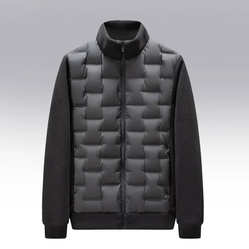 Hybrid Puffer Jacket – Quilted Body, Fleece Sleeves & Stand Collar | Emilio