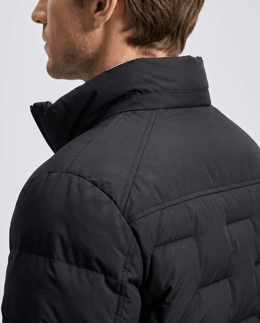 Quilted Duck Down Puffer Jacket – Stand Collar, Zip Front and Elasticized Cuffs | Lucian