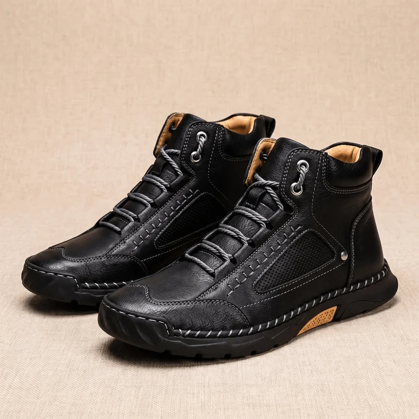 Wide Toe Box Hiking Boots – Vegan Leather, Lug Sole & Lace-Up | Tobias