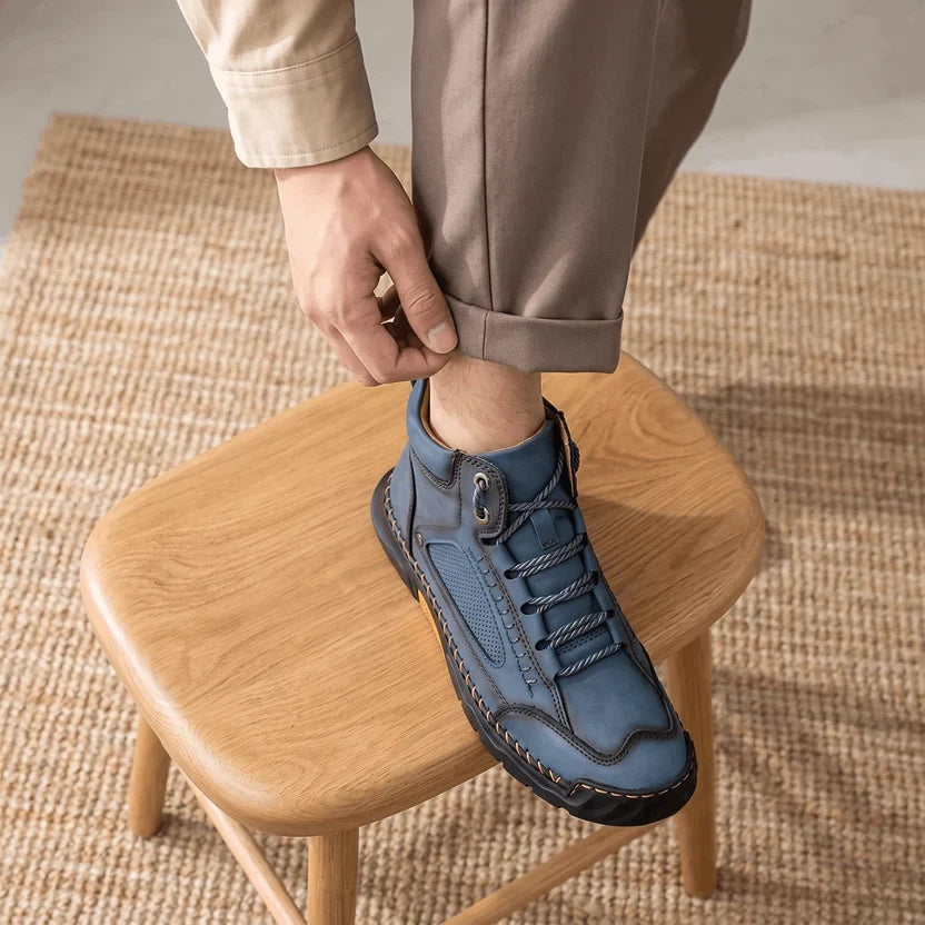 Wide Toe Box Hiking Boots – Vegan Leather, Lug Sole & Lace-Up | Tobias