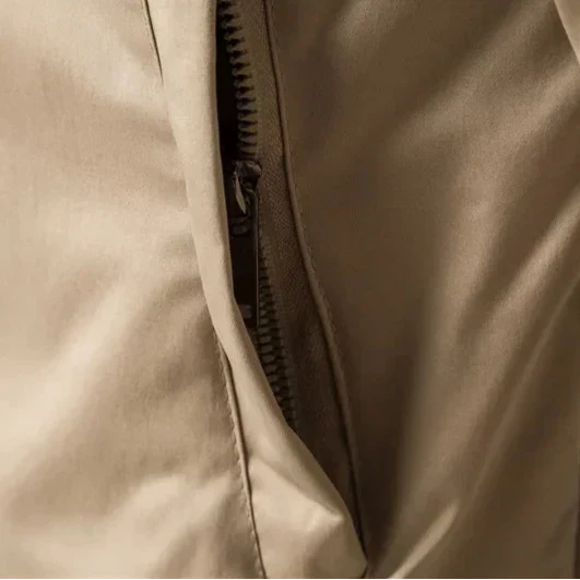 Men's Bomber Jacket with Striped Ribbed Trim and Full Zip