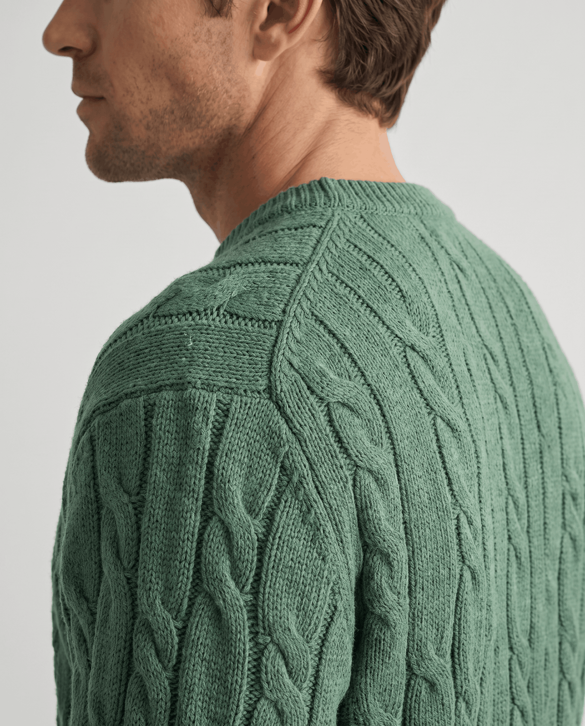 Braided Cable-Knit Crew Neck Sweater – Wool-Blend Knit, Relaxed Fit & Ribbed Trim | Nils