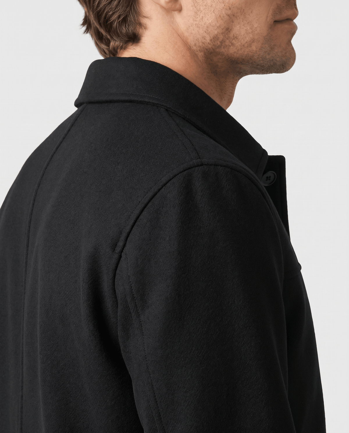 Brushed Wool-Blend Jacket – Button Front, Point Collar & Patch Pockets | Fulvio