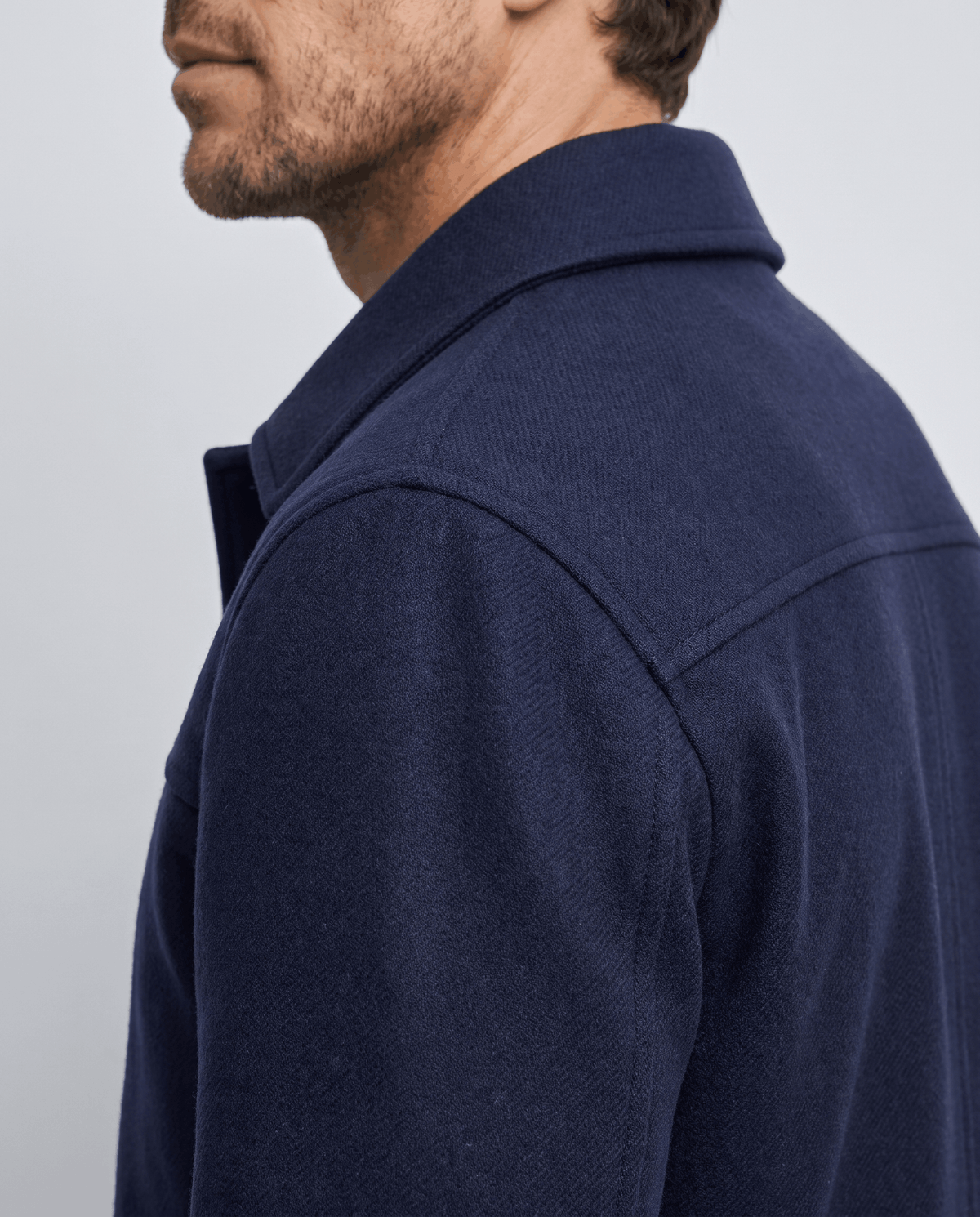Brushed Wool-Blend Jacket – Button Front, Point Collar & Patch Pockets | Fulvio