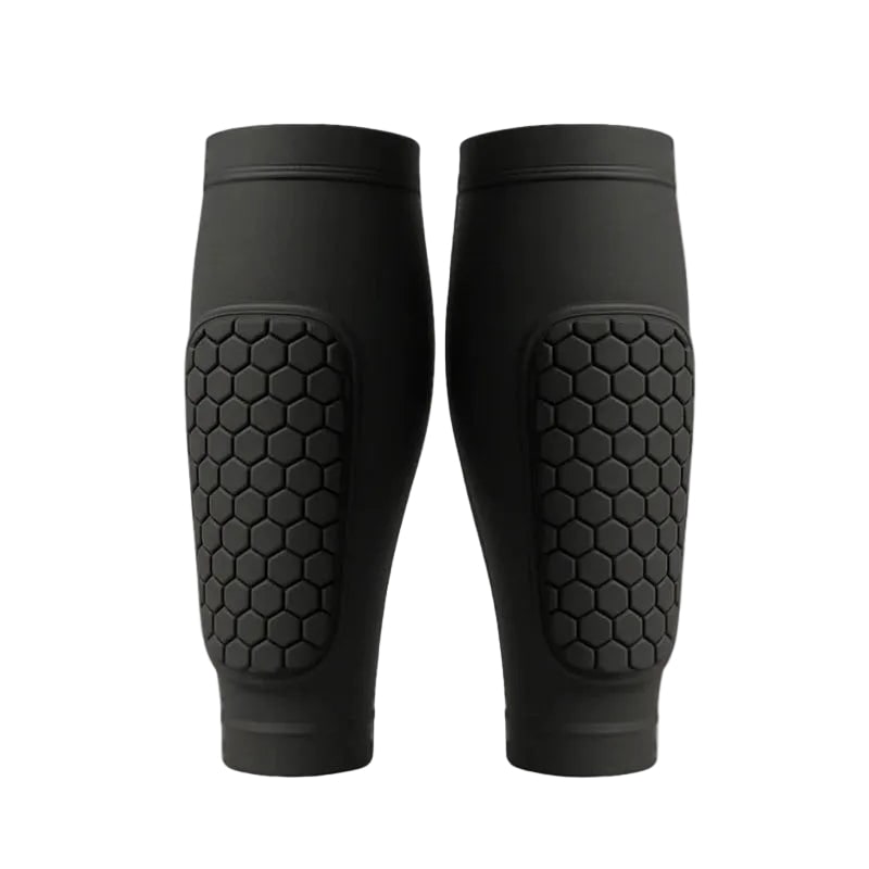 Shin Guard Sleeves with Honeycomb Foam Padding and Calf Compression Support