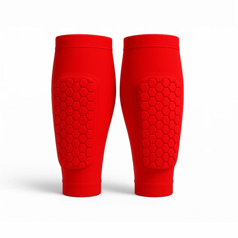 Shin Guard Sleeves with Honeycomb Foam Padding and Calf Compression Support